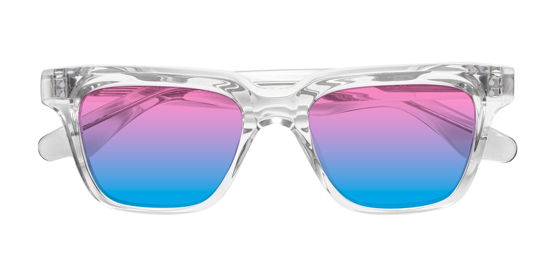 Folded Front of Gates in Clear with Pink / Blue Gradient Lenses