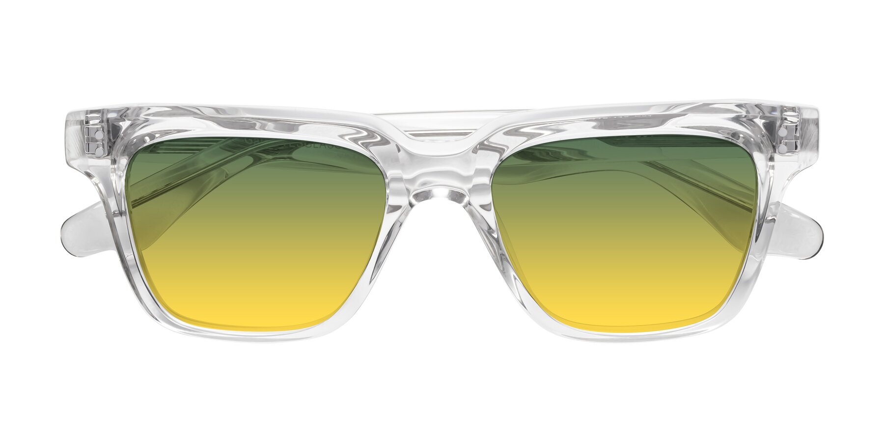 Folded Front of Gates in Clear with Green / Yellow Gradient Lenses