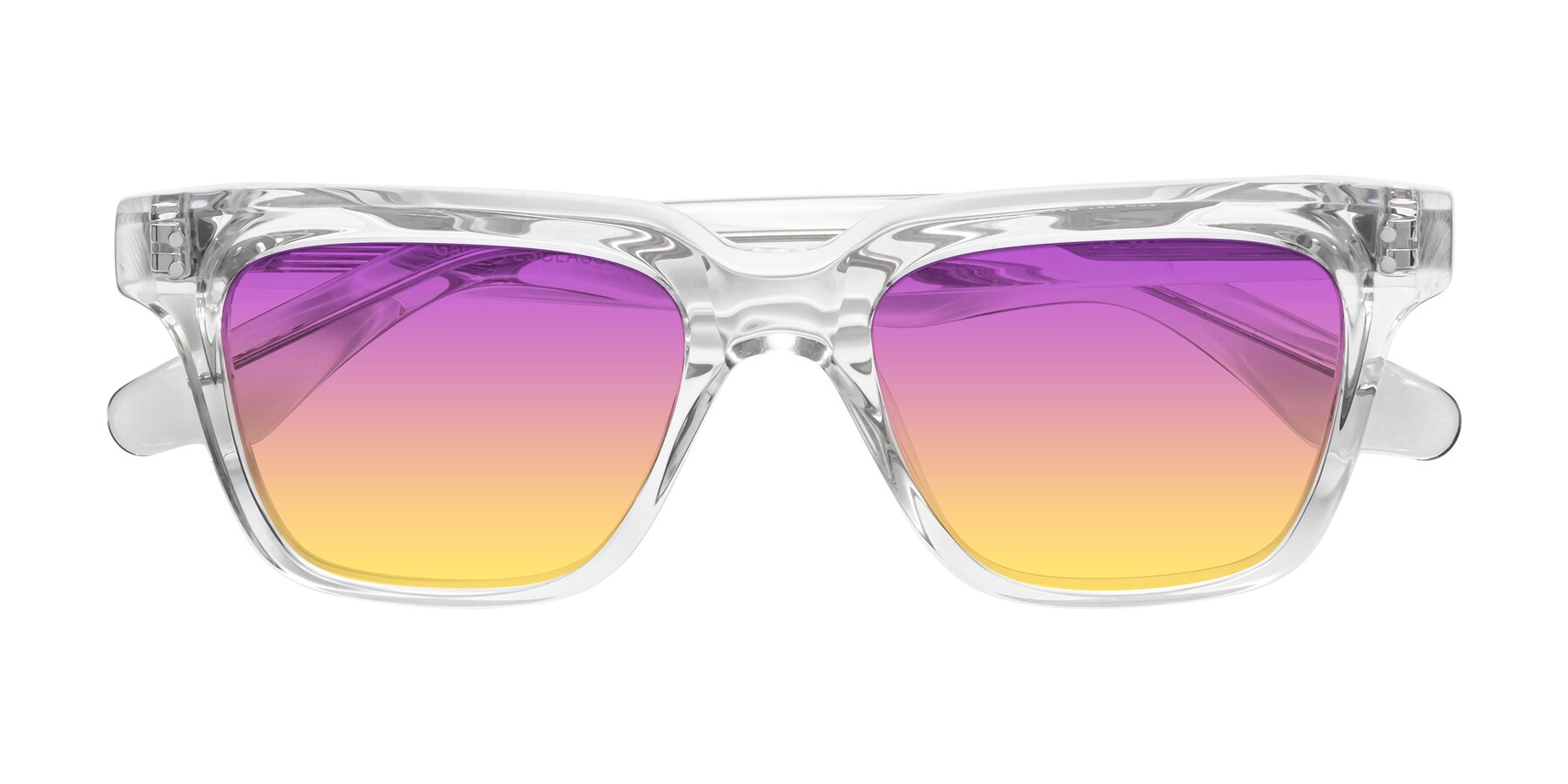 Folded Front of Gates in Clear with Purple / Yellow Gradient Lenses