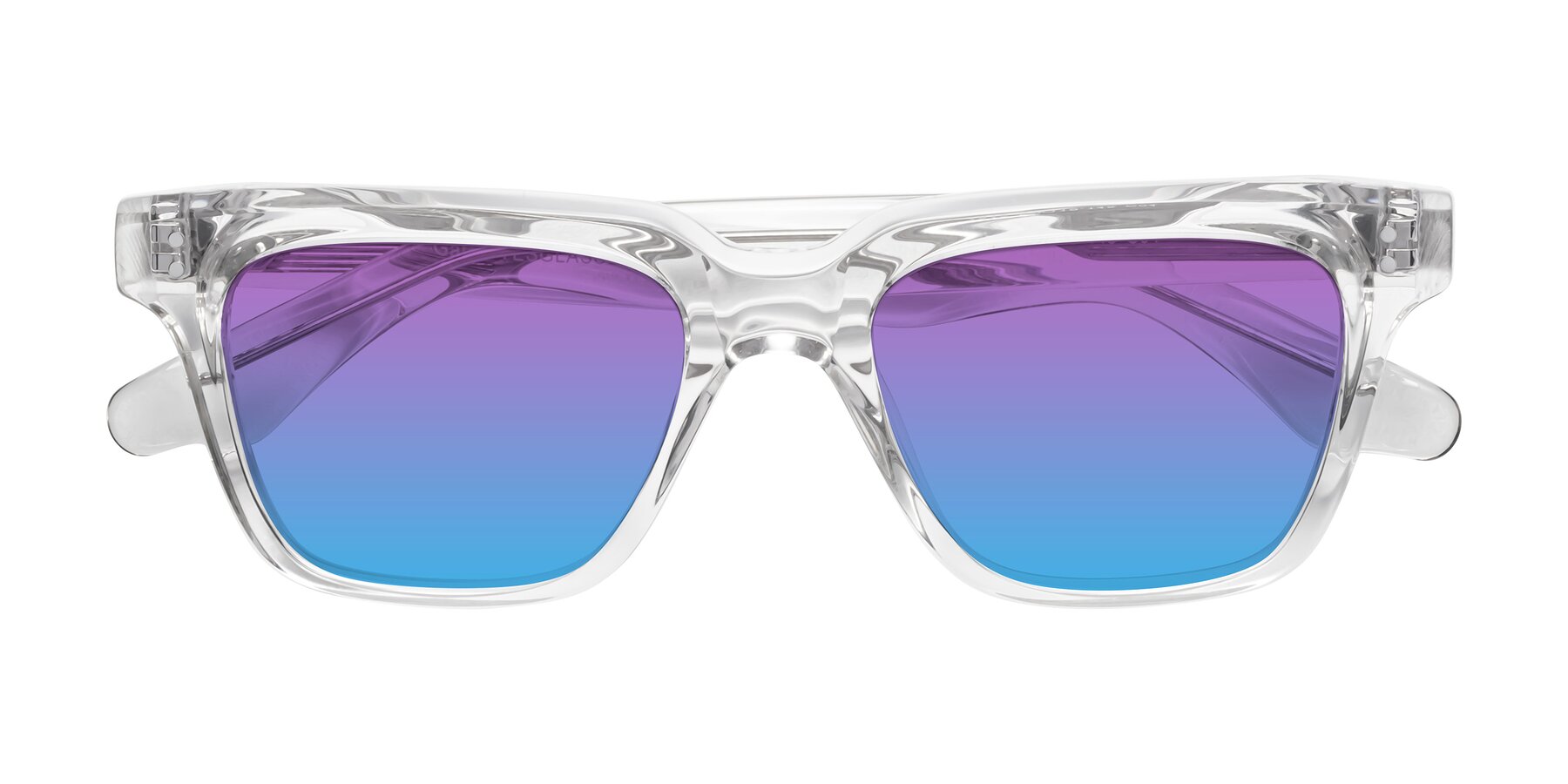 Folded Front of Gates in Clear with Purple / Blue Gradient Lenses