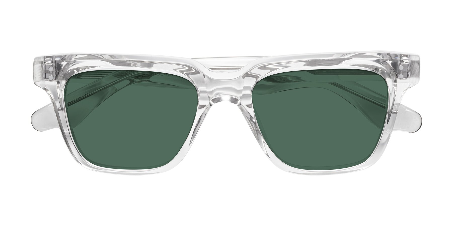 Folded Front of Gates in Clear with Green Polarized Lenses