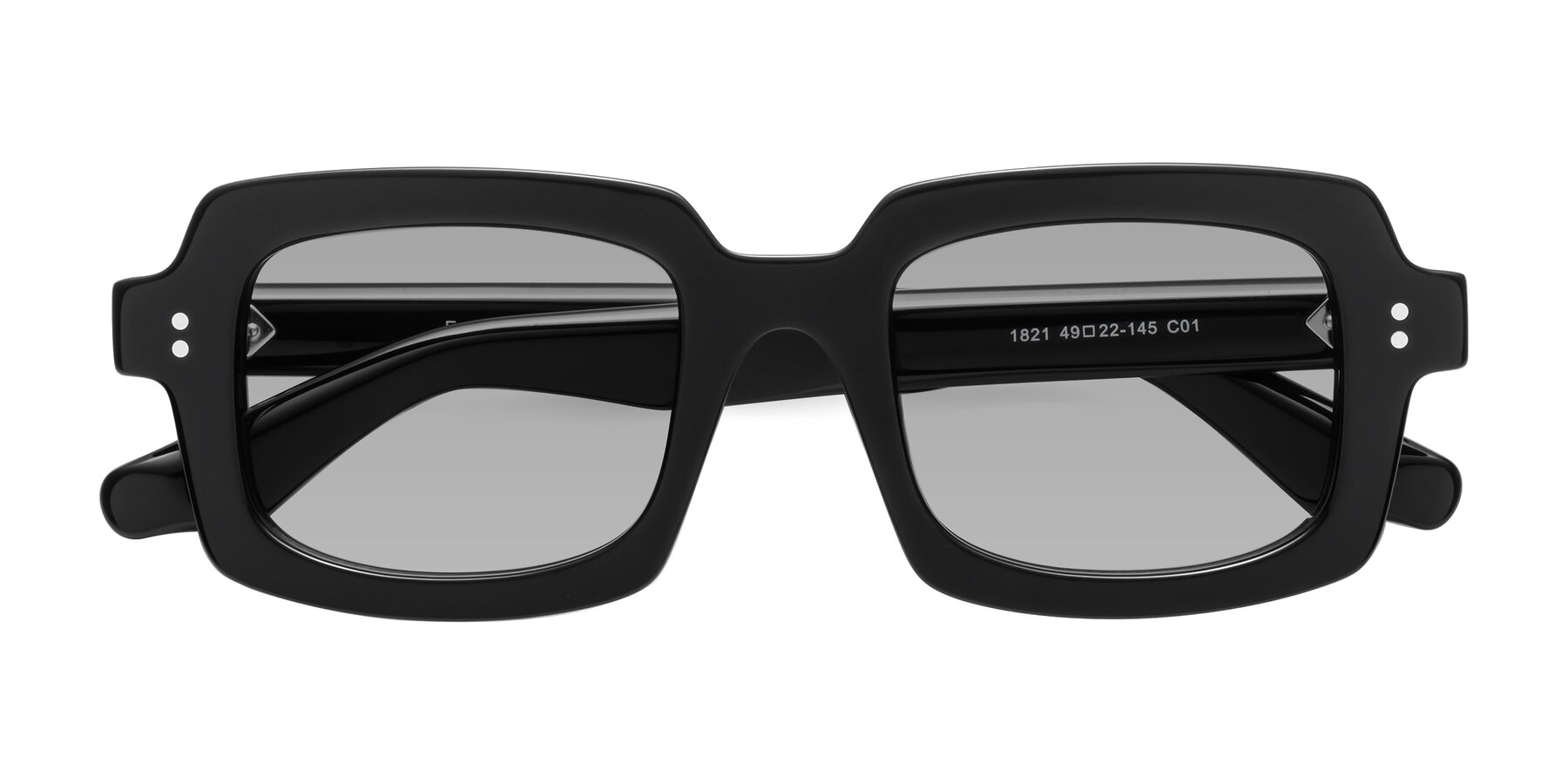 Folded Front of Force in Black with Light Gray Tinted Lenses