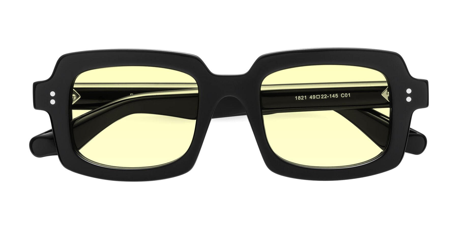 Folded Front of Force in Black with Light Yellow Tinted Lenses