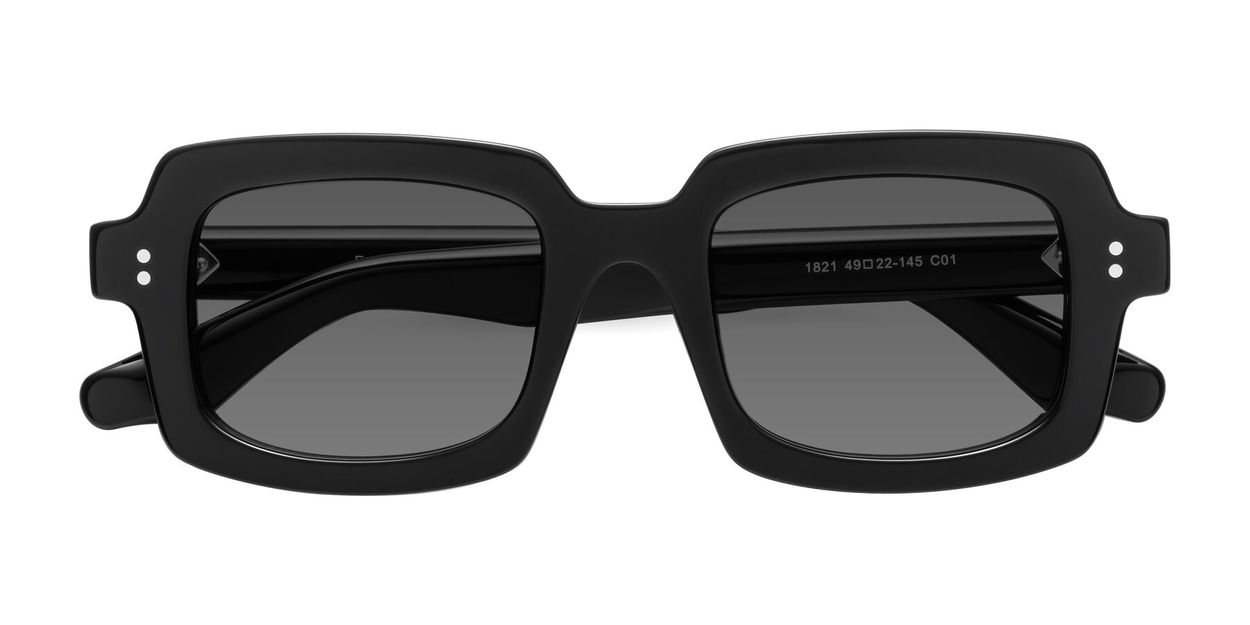 Folded Front of Force in Black with Medium Gray Tinted Lenses