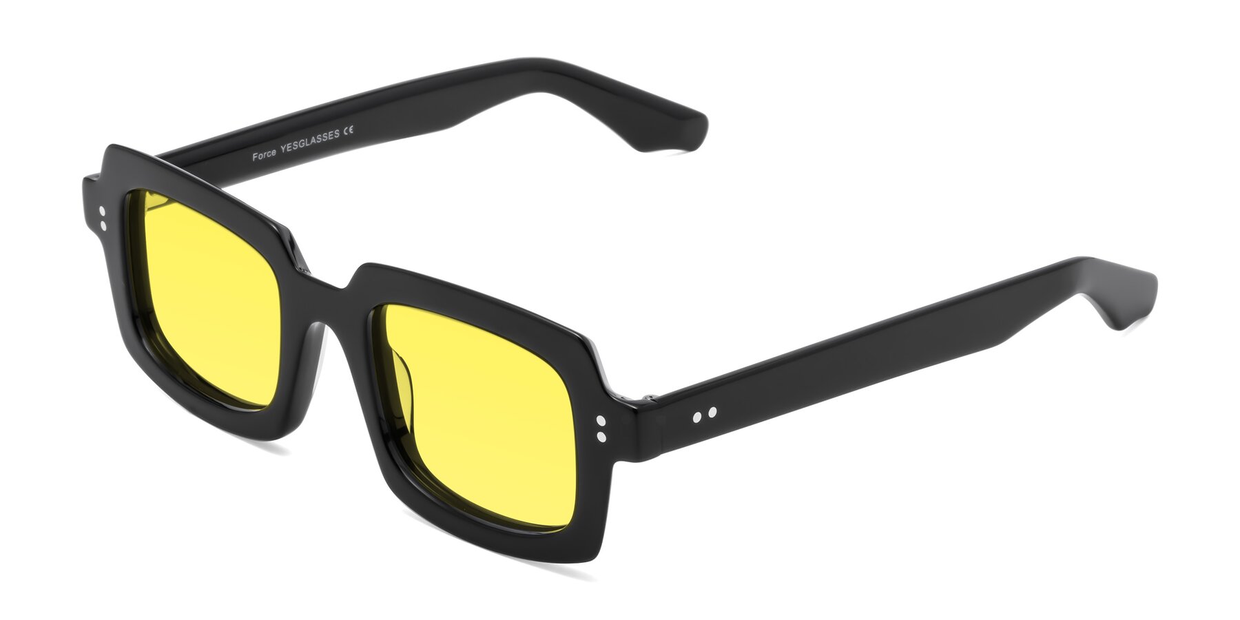 Angle of Force in Black with Medium Yellow Tinted Lenses