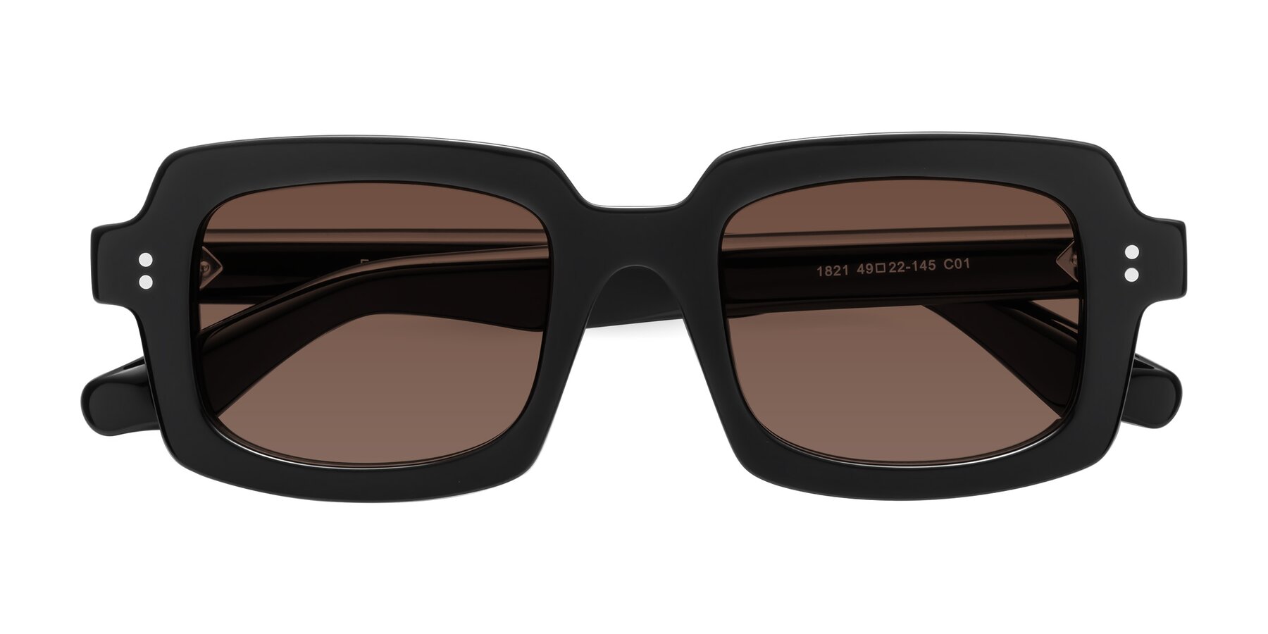 Folded Front of Force in Black with Brown Tinted Lenses