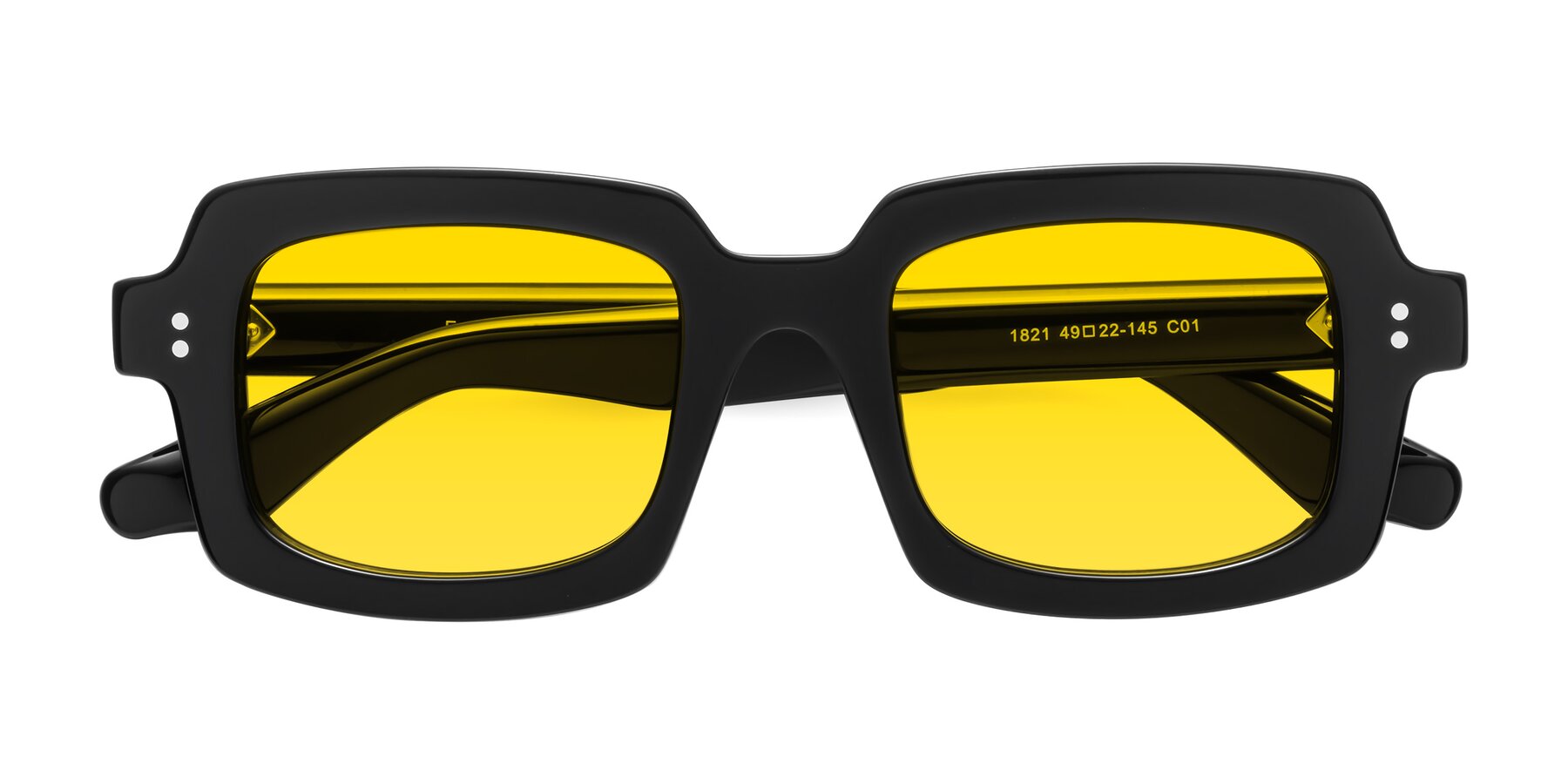 Folded Front of Force in Black with Yellow Tinted Lenses