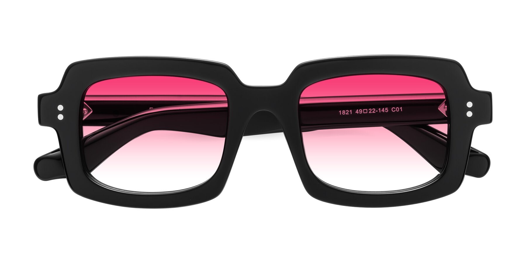 Folded Front of Force in Black with Pink Gradient Lenses