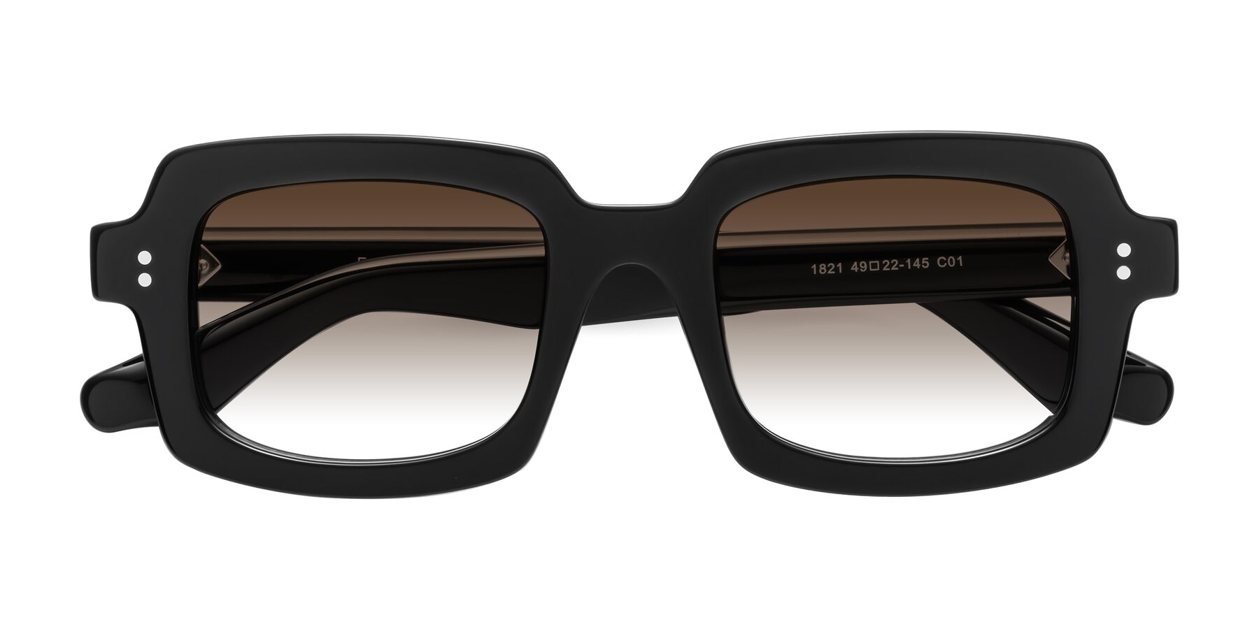 Folded Front of Force in Black with Brown Gradient Lenses