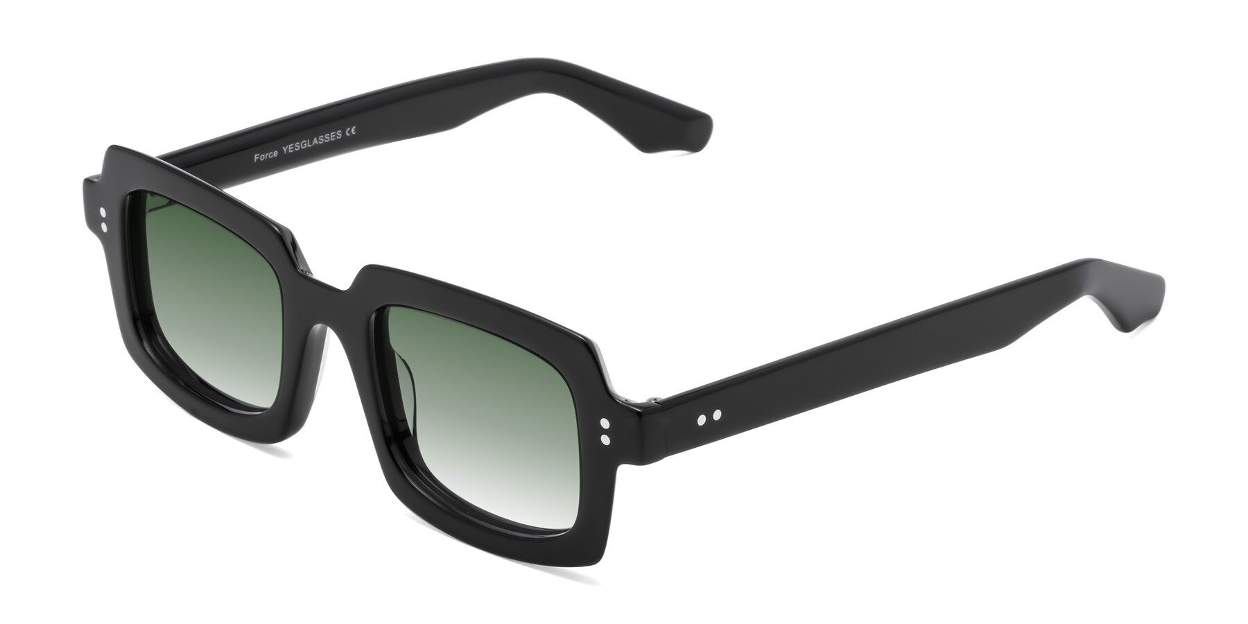 Angle of Force in Black with Green Gradient Lenses