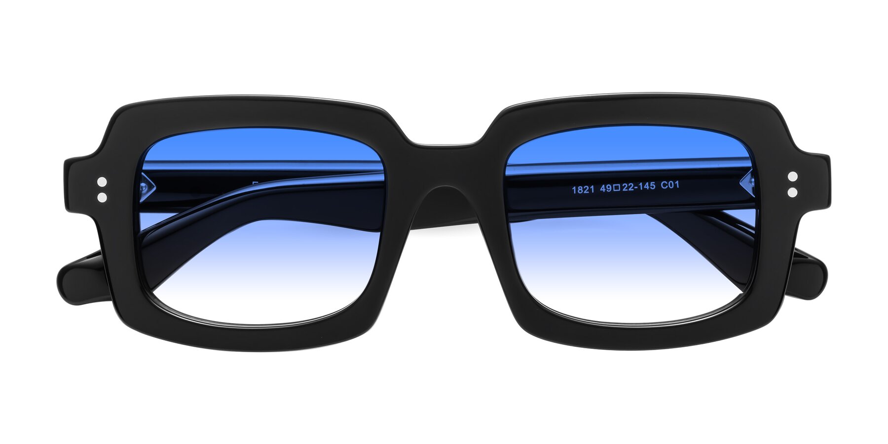 Folded Front of Force in Black with Blue Gradient Lenses