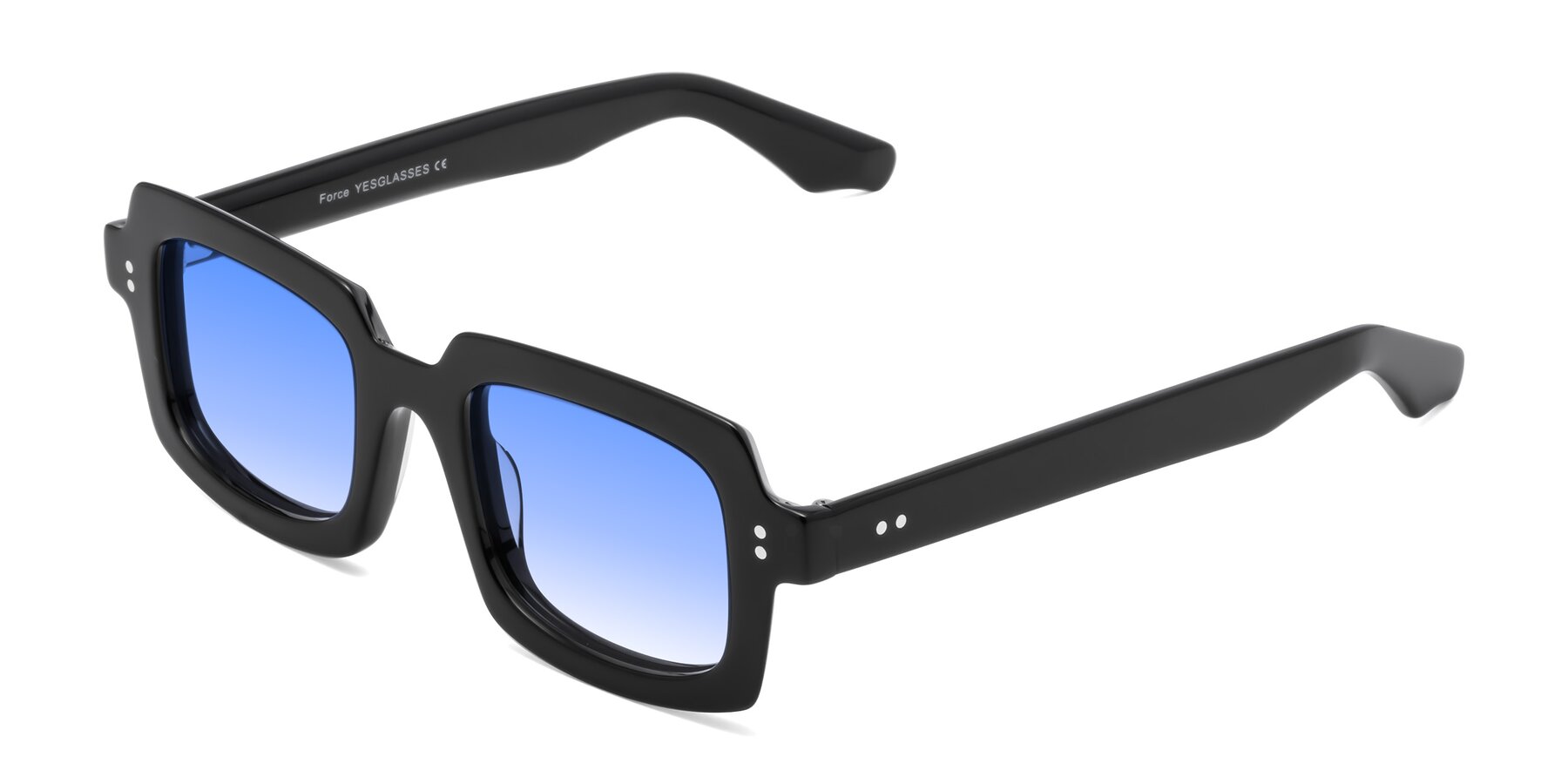 Angle of Force in Black with Blue Gradient Lenses