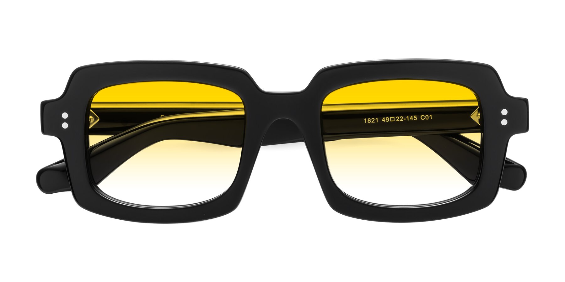 Folded Front of Force in Black with Yellow Gradient Lenses