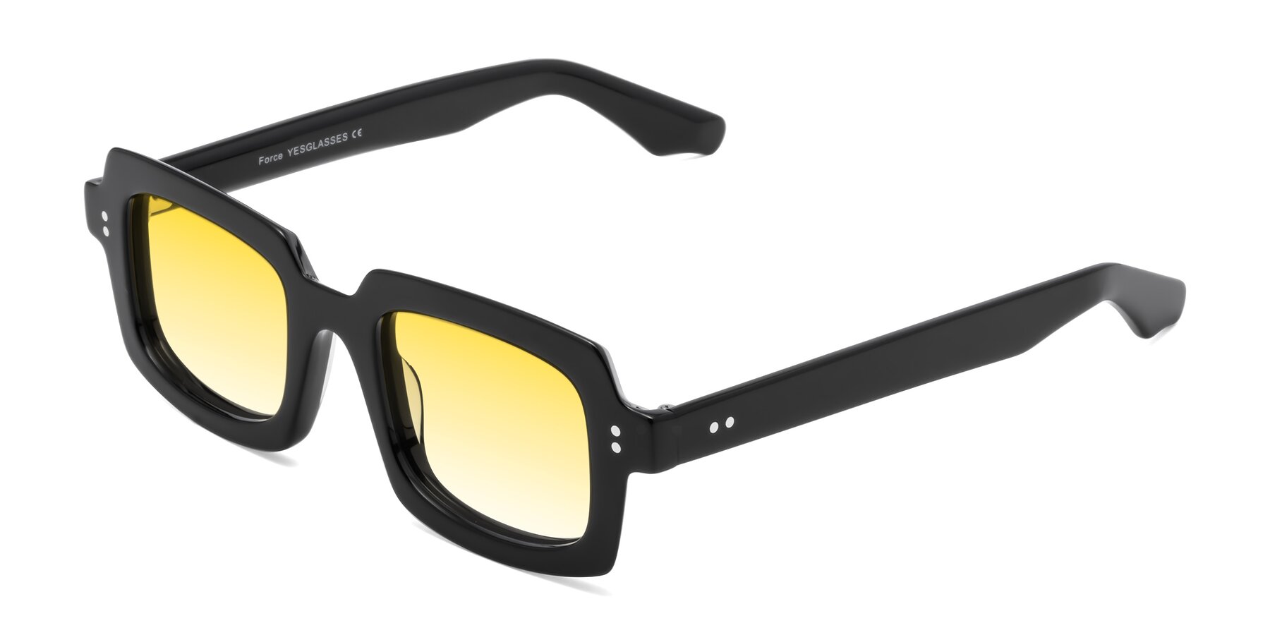 Angle of Force in Black with Yellow Gradient Lenses