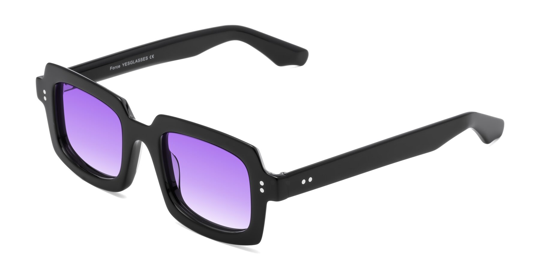 Angle of Force in Black with Purple Gradient Lenses