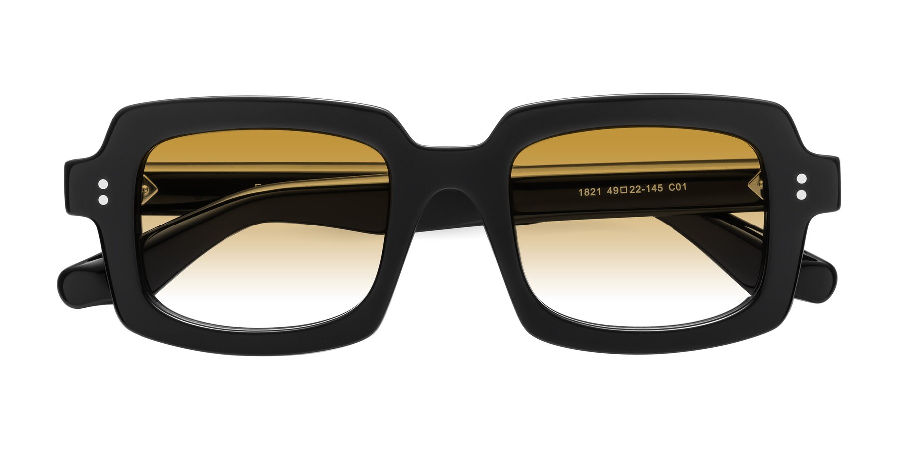 Folded Front of Force in Black with Champagne Gradient Lenses