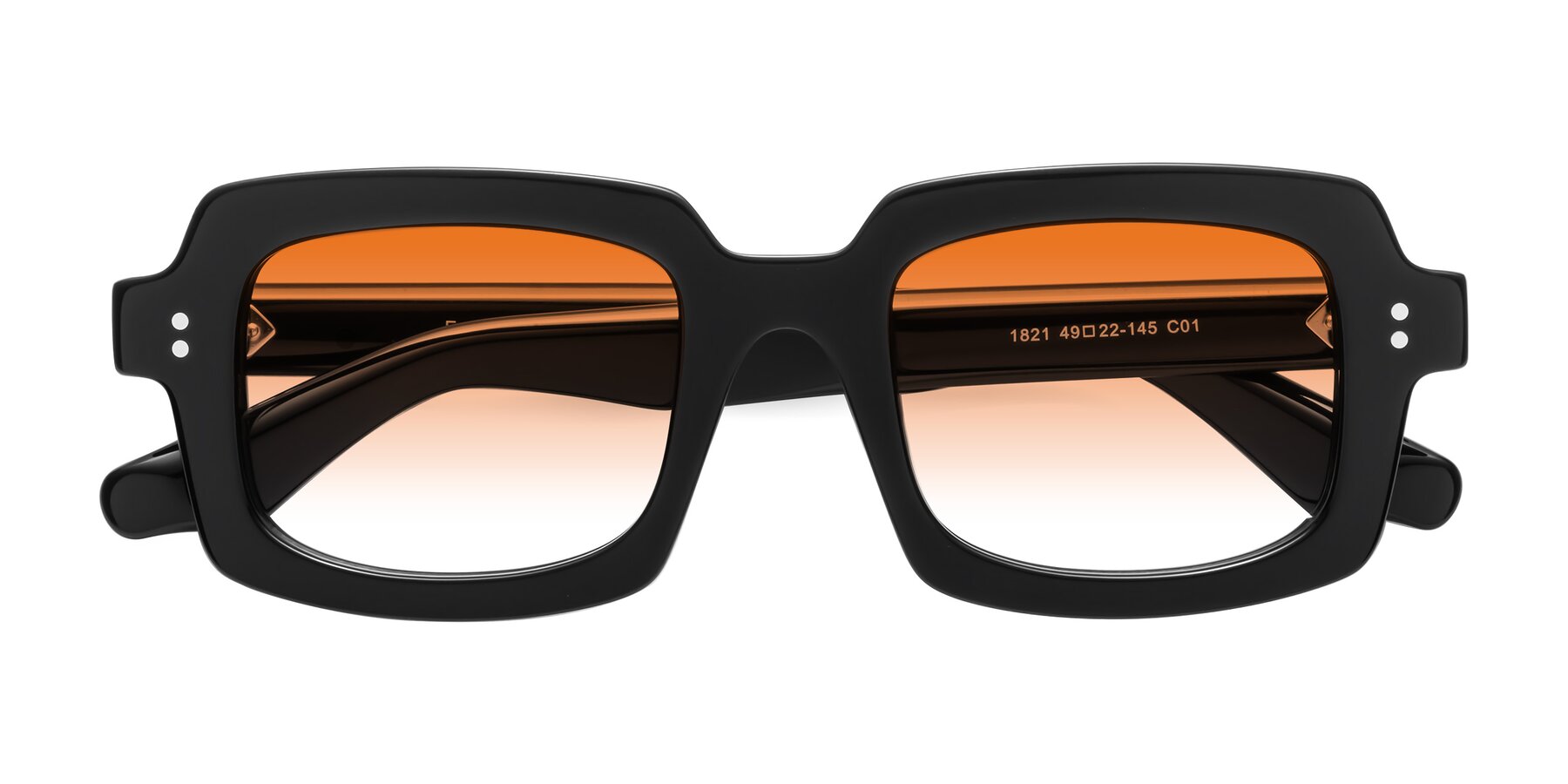 Folded Front of Force in Black with Orange Gradient Lenses