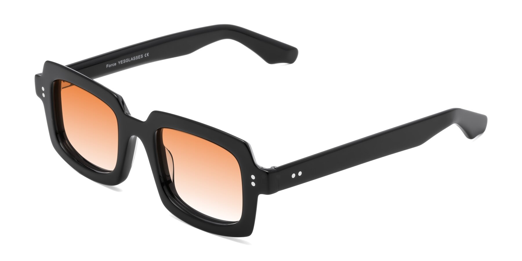 Angle of Force in Black with Orange Gradient Lenses