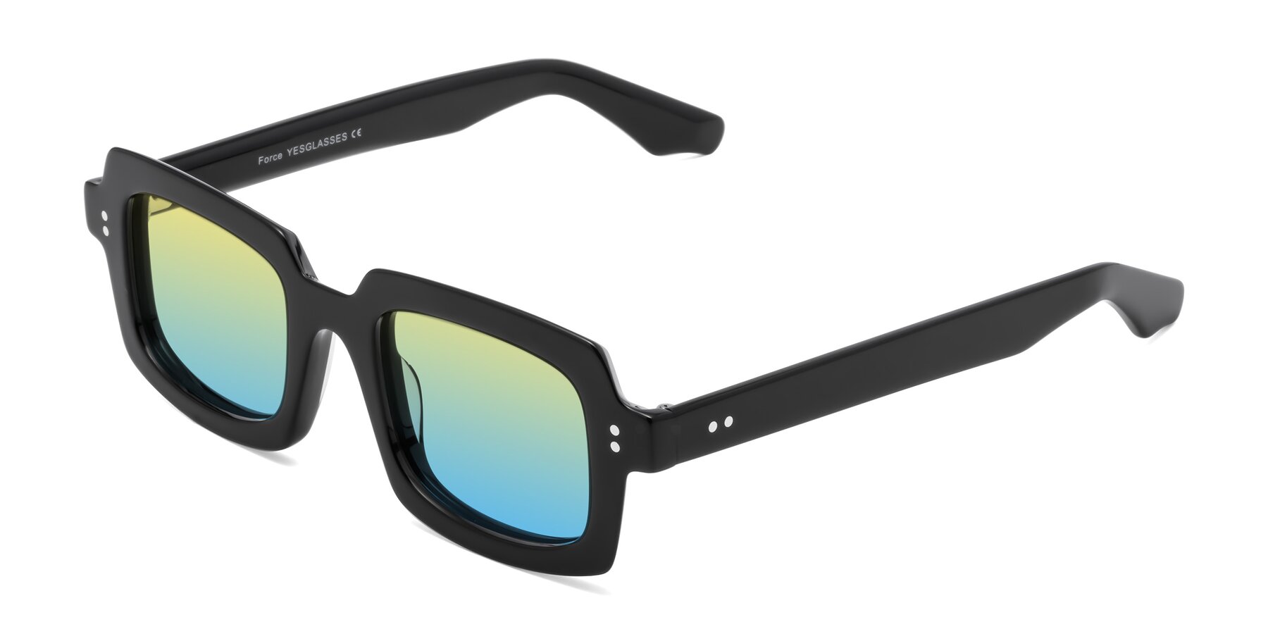 Angle of Force in Black with Yellow / Blue Gradient Lenses