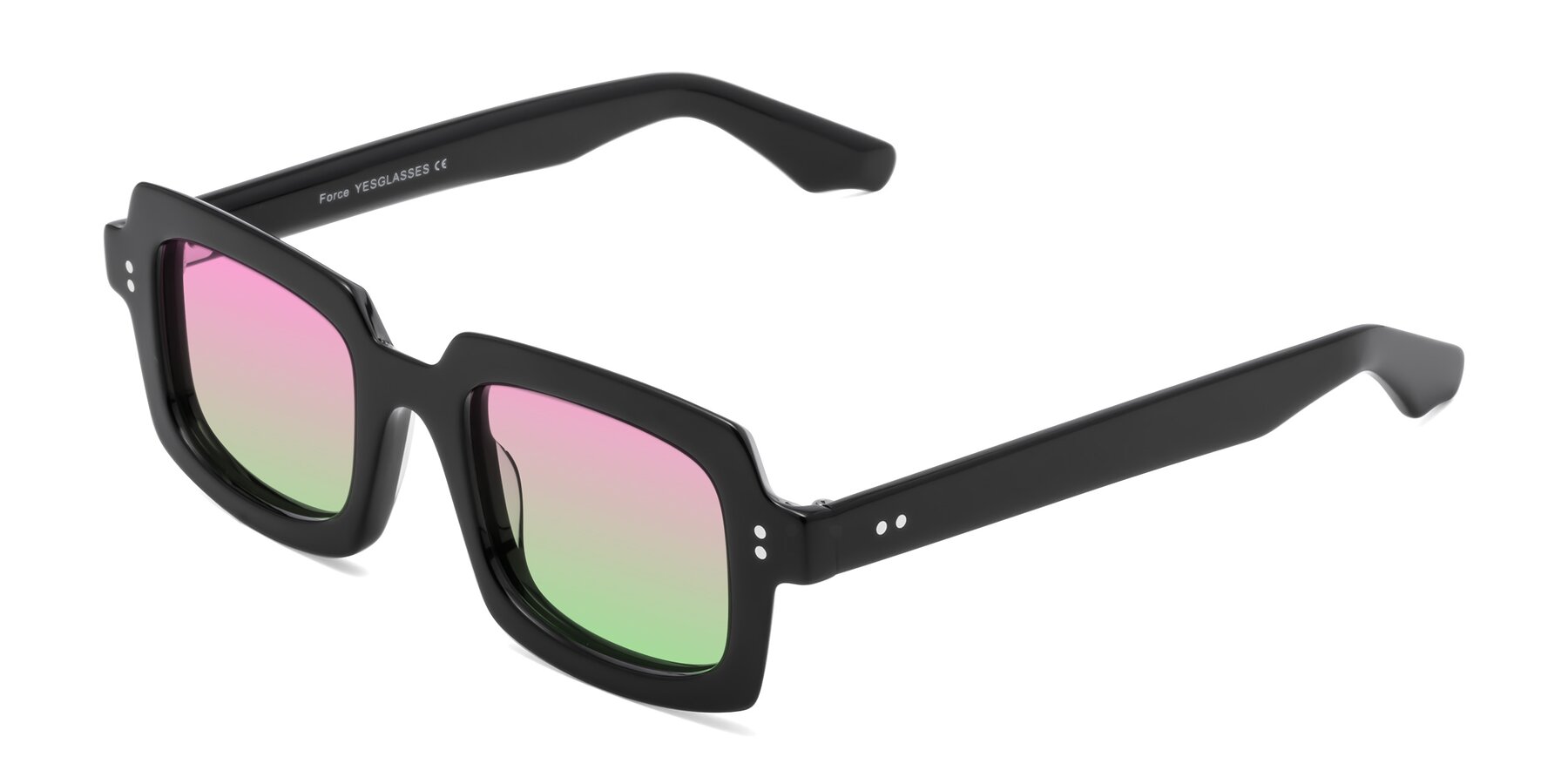 Angle of Force in Black with Pink / Green Gradient Lenses