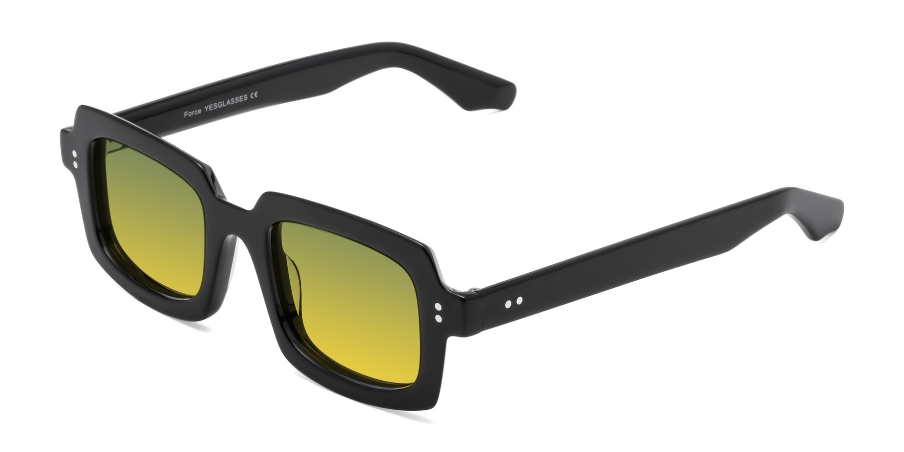 Angle of Force in Black with Green / Yellow Gradient Lenses