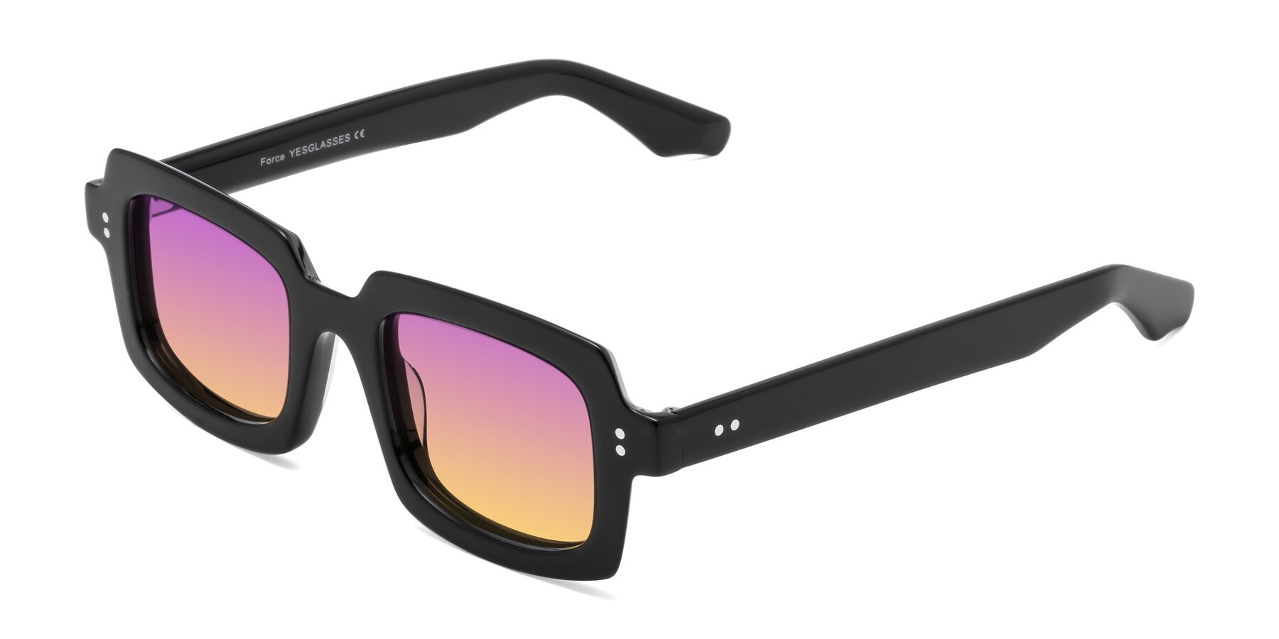 Angle of Force in Black with Purple / Yellow Gradient Lenses