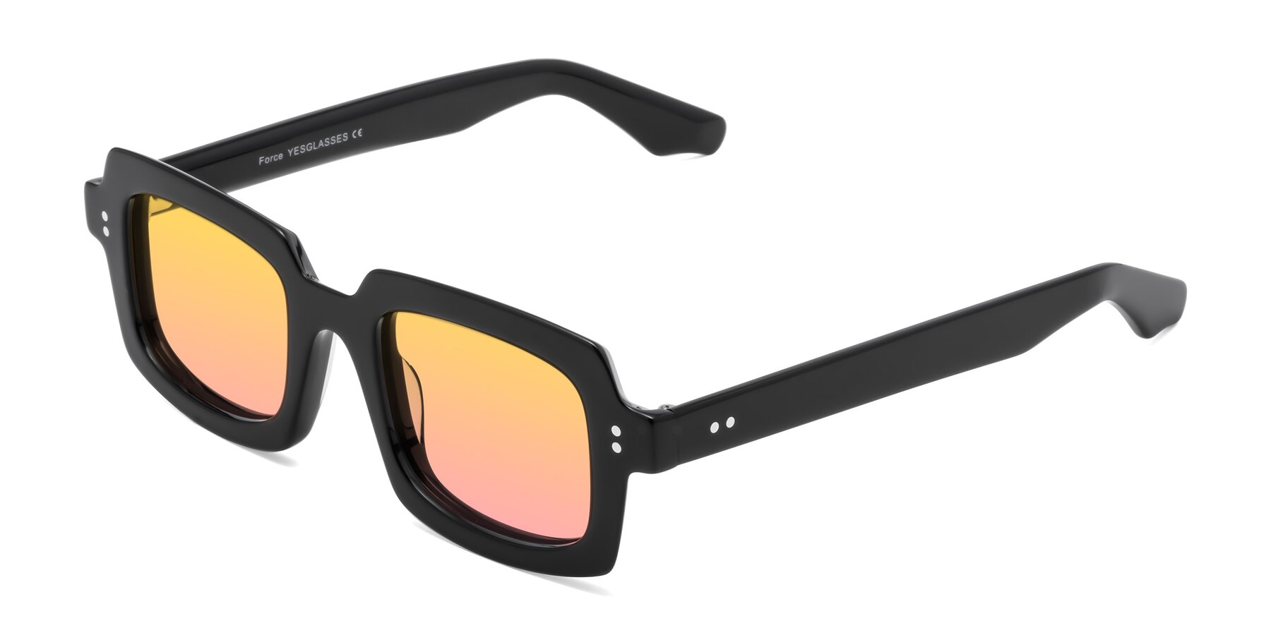 Angle of Force in Black with Yellow / Pink Gradient Lenses