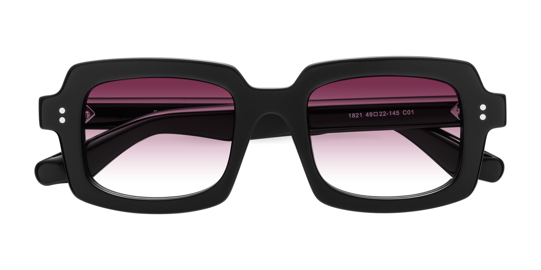 Folded Front of Force in Black with Wine Gradient Lenses