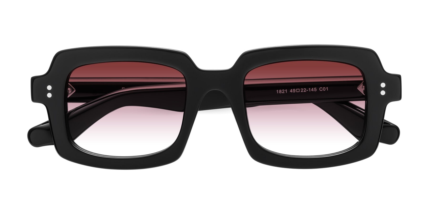 Folded Front of Force in Black with Garnet Gradient Lenses