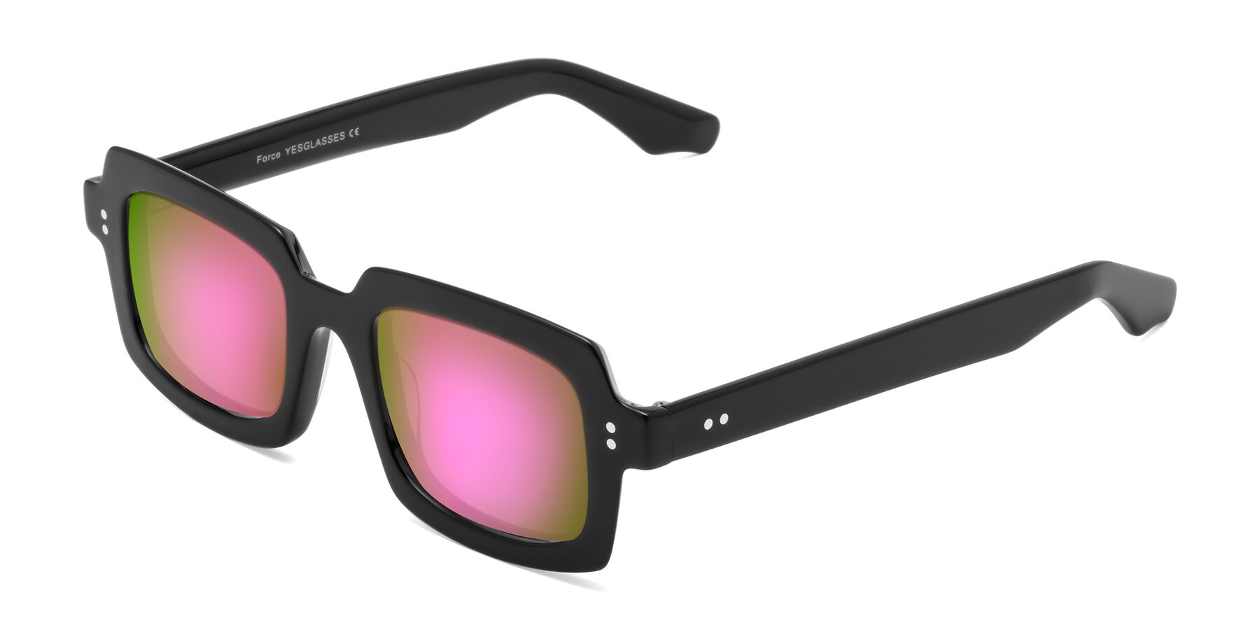 Angle of Force in Black with Pink Mirrored Lenses