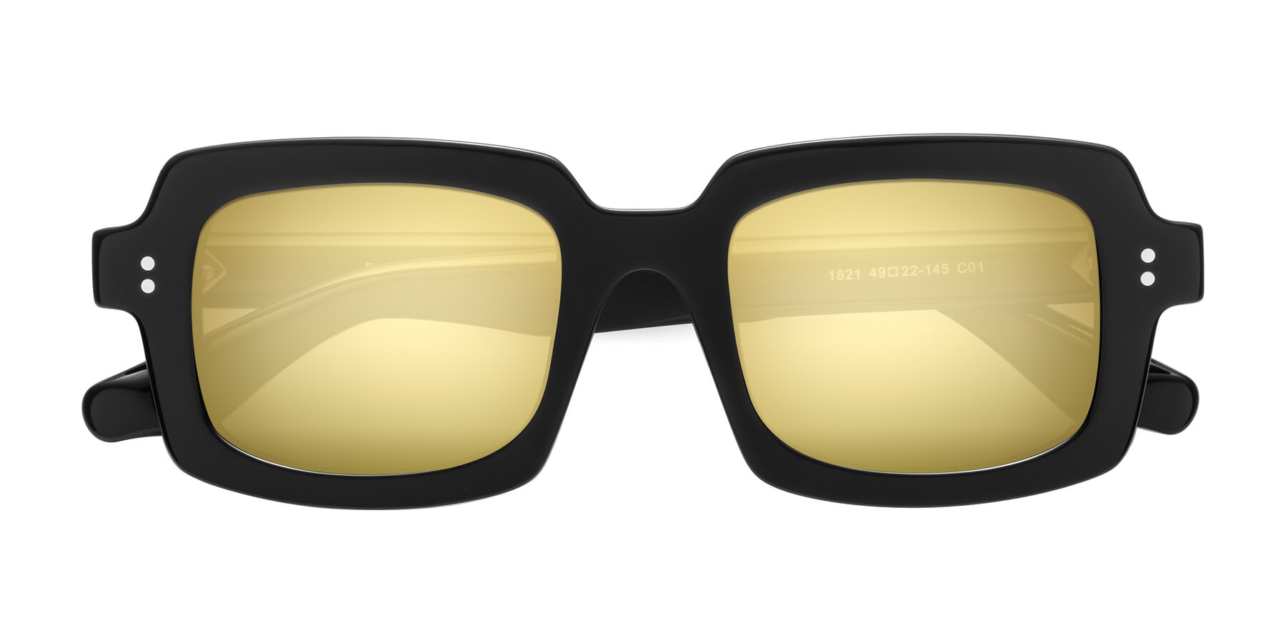 Folded Front of Force in Black with Gold Mirrored Lenses