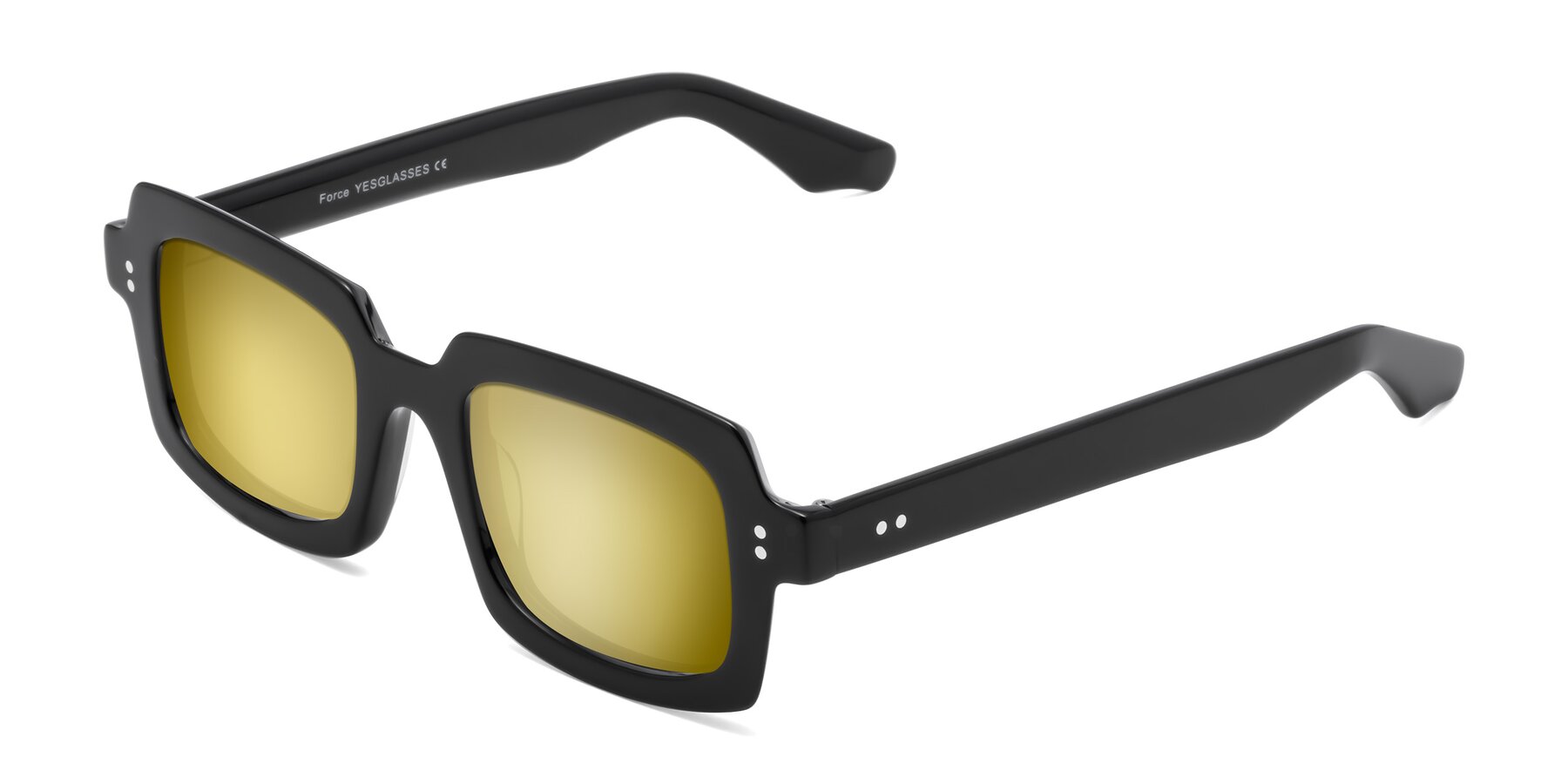 Angle of Force in Black with Gold Mirrored Lenses