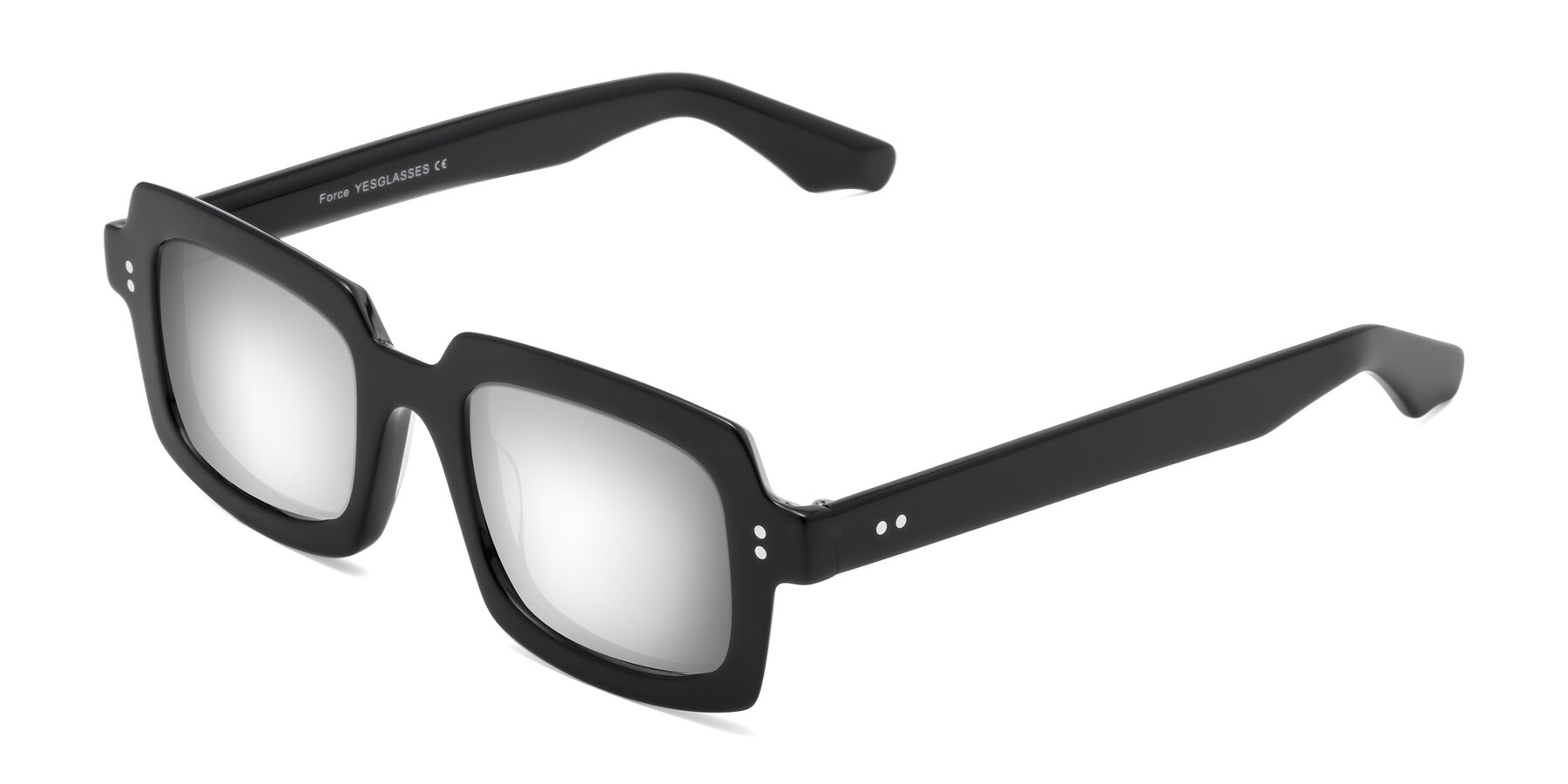 Angle of Force in Black with Silver Mirrored Lenses