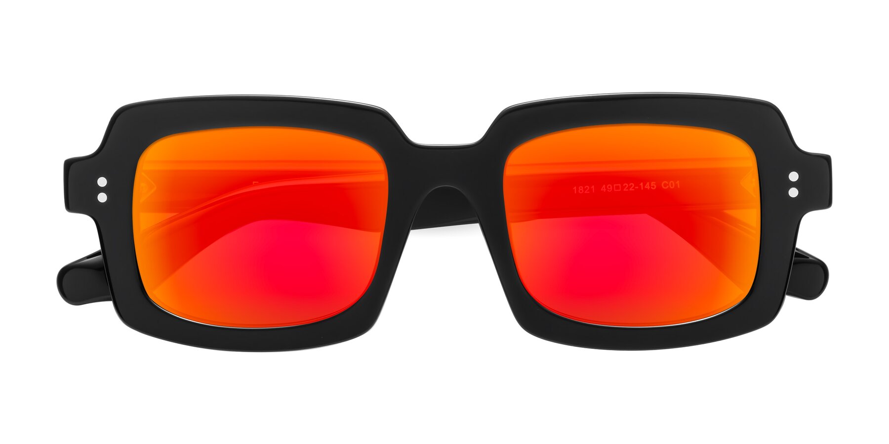 Folded Front of Force in Black with Red Gold Mirrored Lenses