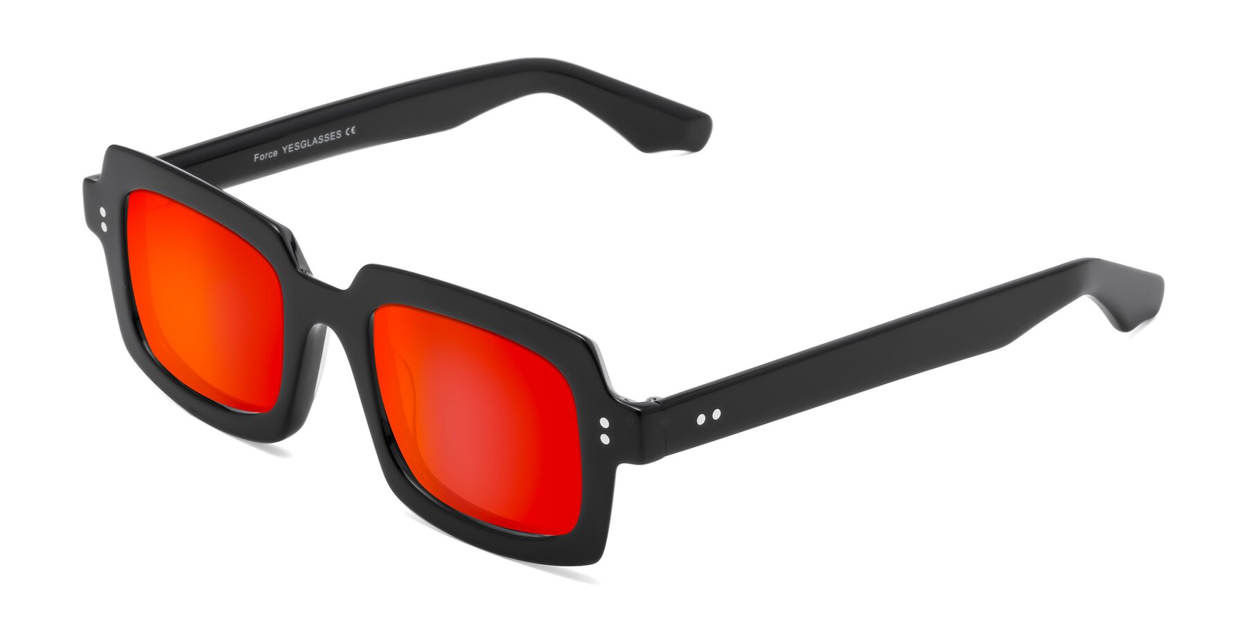 Angle of Force in Black with Red Gold Mirrored Lenses