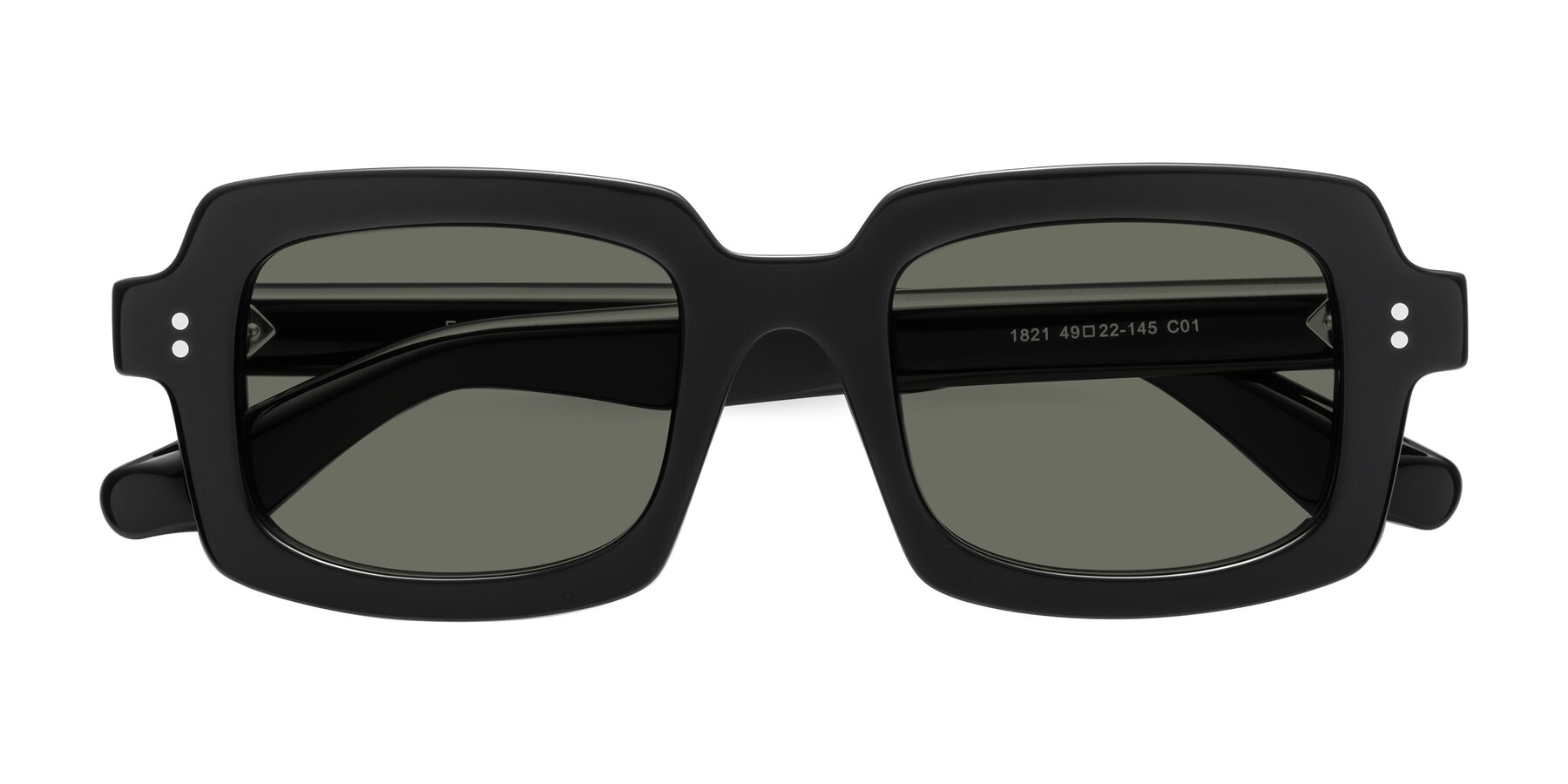 Folded Front of Force in Black with Gray Polarized Lenses