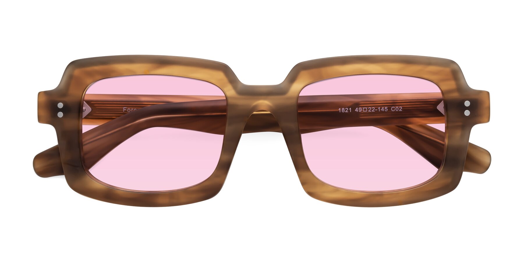 Folded Front of Force in Caramel with Light Pink Tinted Lenses