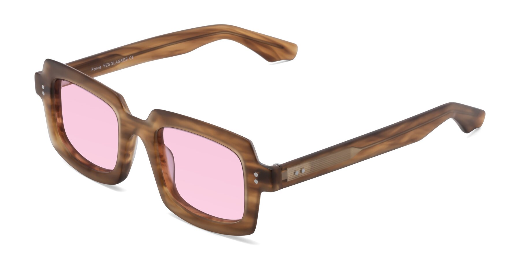 Angle of Force in Caramel with Light Pink Tinted Lenses