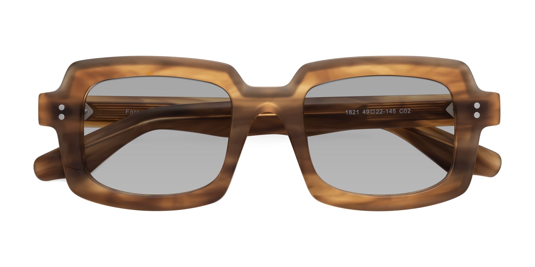 Folded Front of Force in Caramel with Light Gray Tinted Lenses