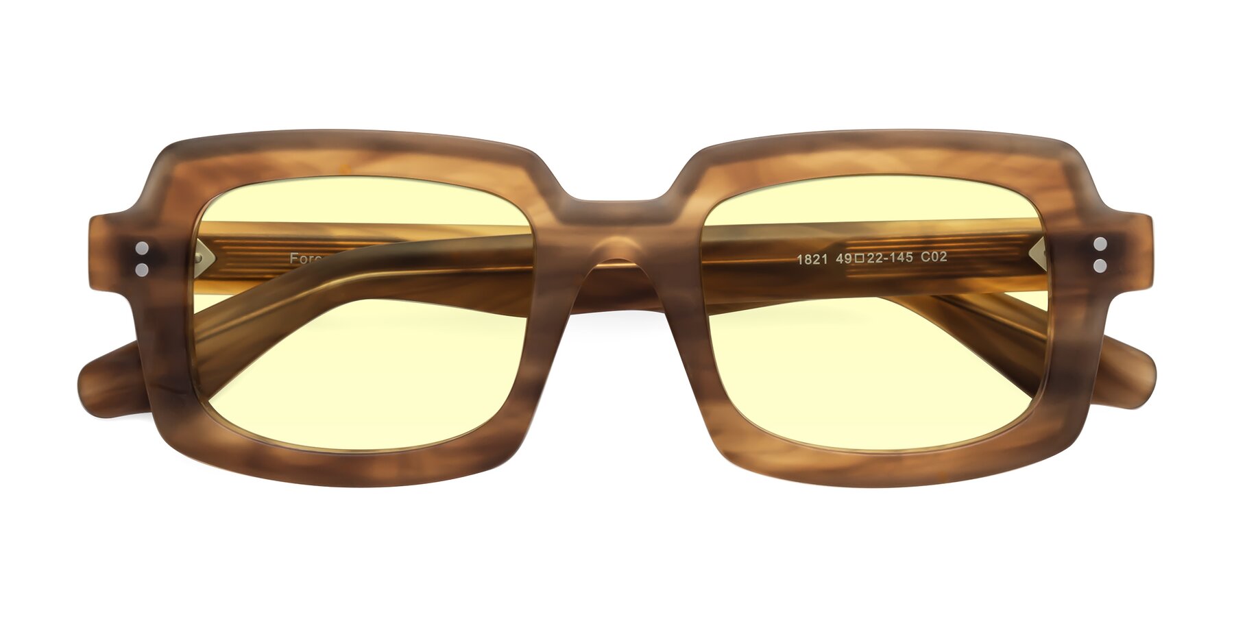 Folded Front of Force in Caramel with Light Yellow Tinted Lenses