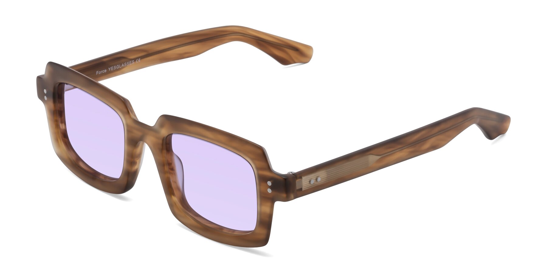 Angle of Force in Caramel with Light Purple Tinted Lenses