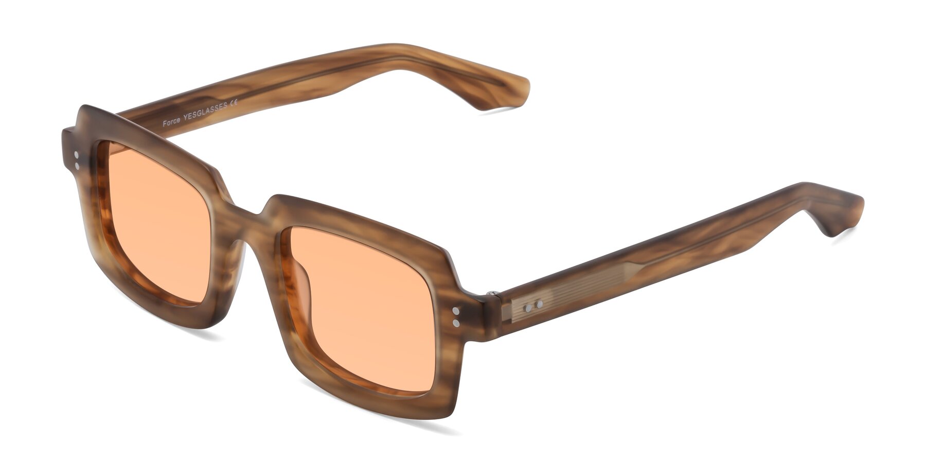 Angle of Force in Caramel with Light Orange Tinted Lenses