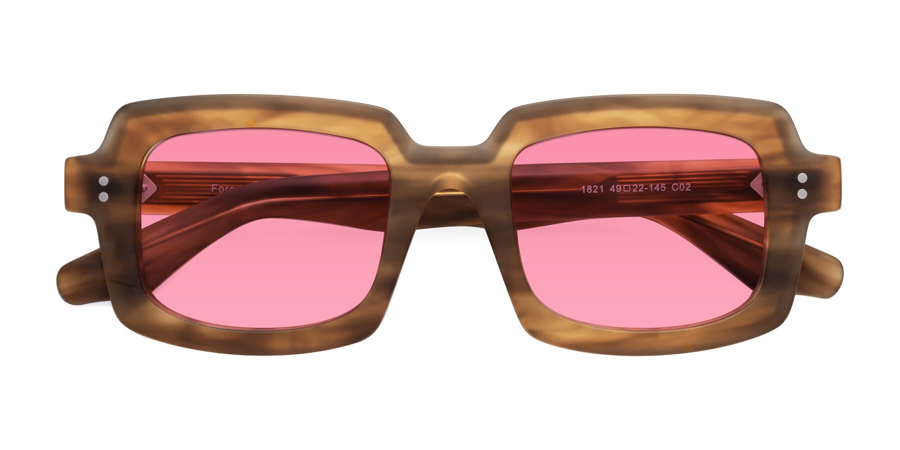 Folded Front of Force in Caramel with Pink Tinted Lenses