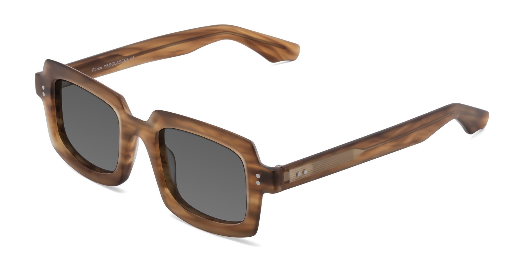 Angle of Force in Caramel with Medium Gray Tinted Lenses