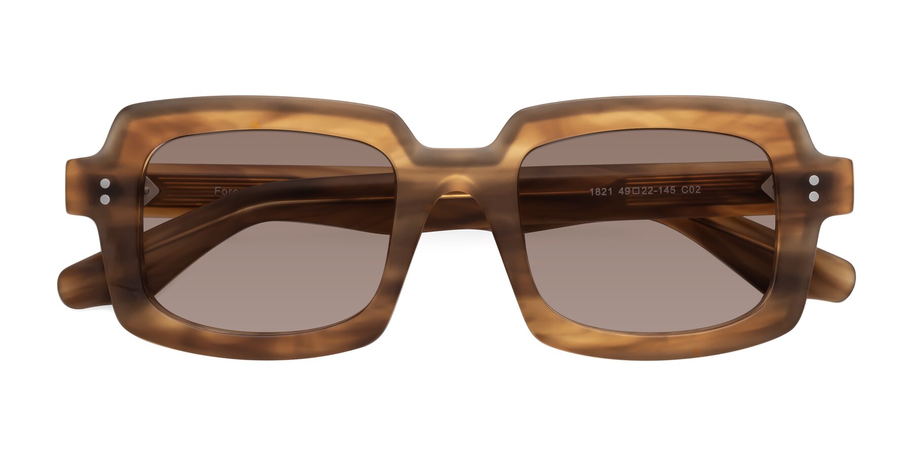 Folded Front of Force in Caramel with Medium Brown Tinted Lenses