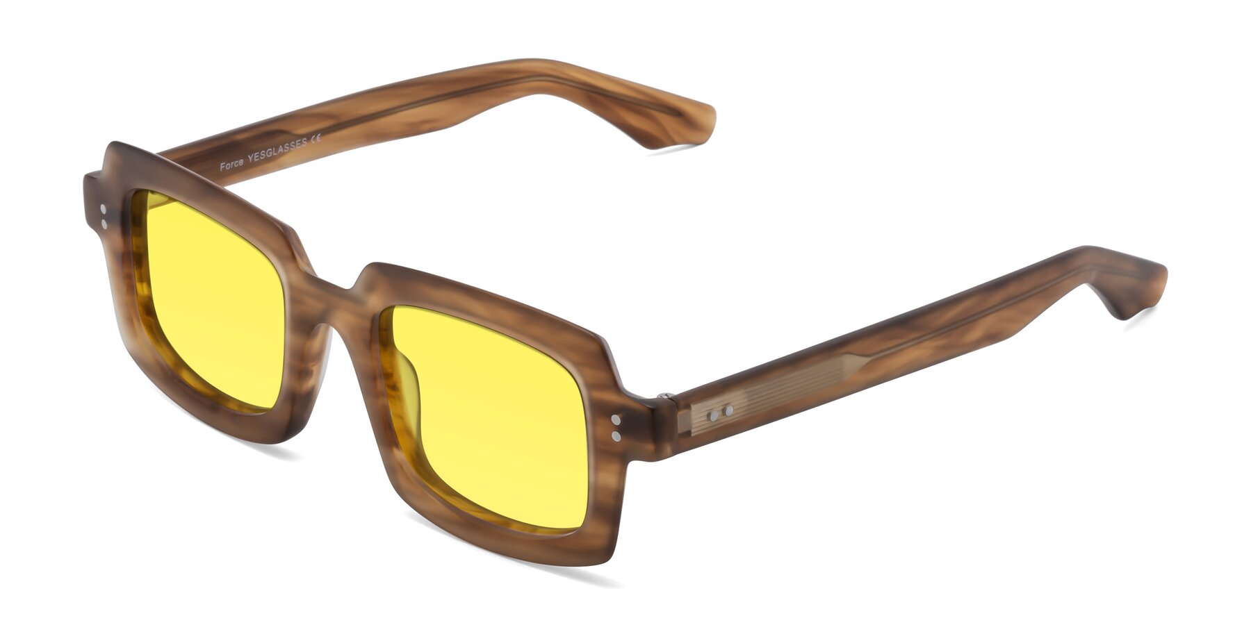 Angle of Force in Caramel with Medium Yellow Tinted Lenses