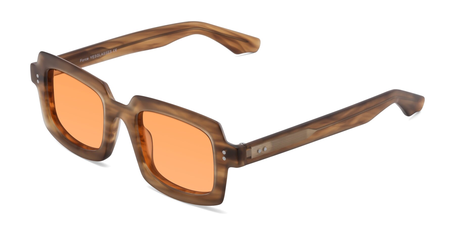 Angle of Force in Caramel with Medium Orange Tinted Lenses