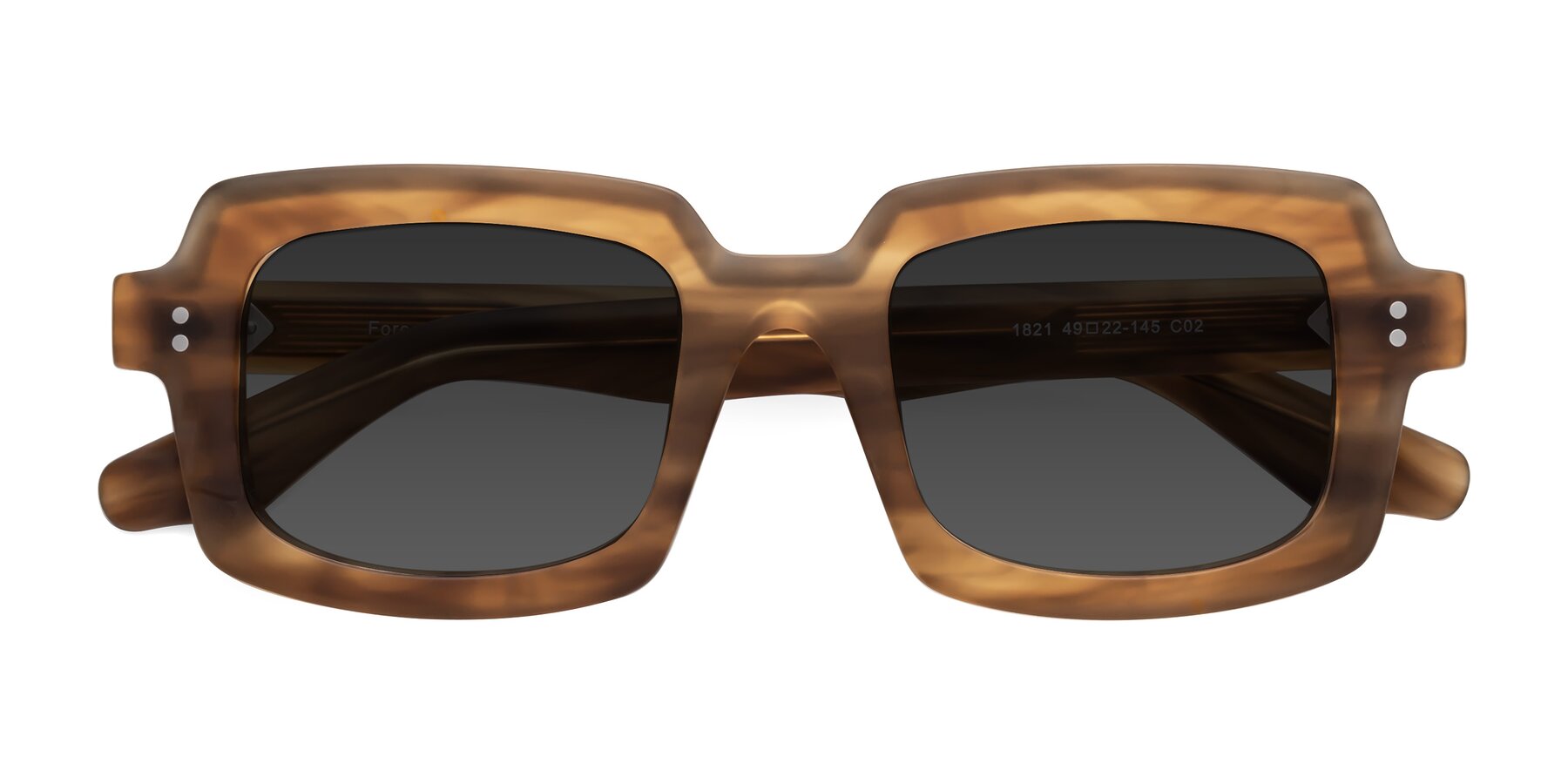 Folded Front of Force in Caramel with Gray Tinted Lenses