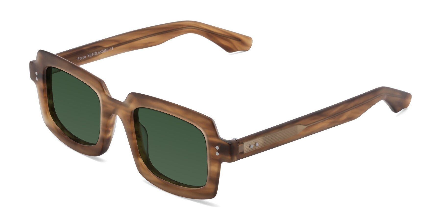 Angle of Force in Caramel with Green Tinted Lenses