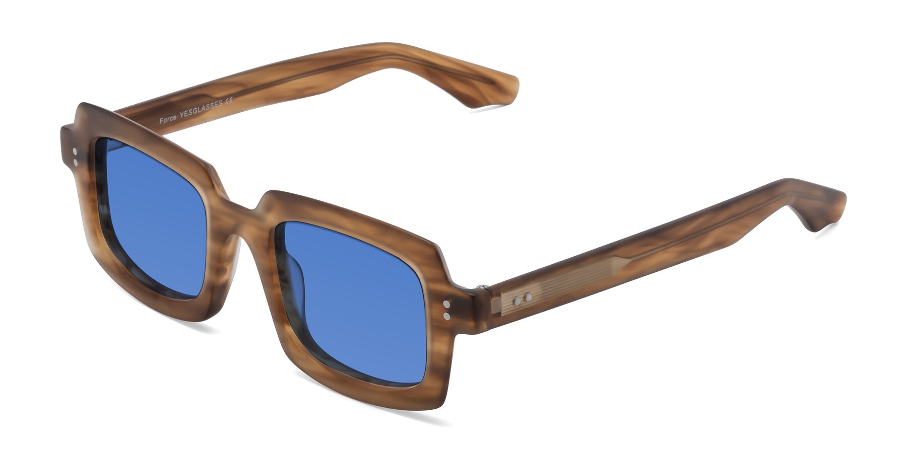 Angle of Force in Caramel with Blue Tinted Lenses